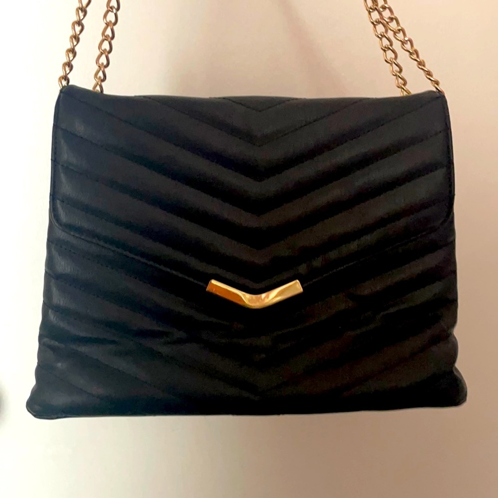 3 for $20! AVON Black Quilted Gold Chain Strap Shoulder Bag Handbag Purse